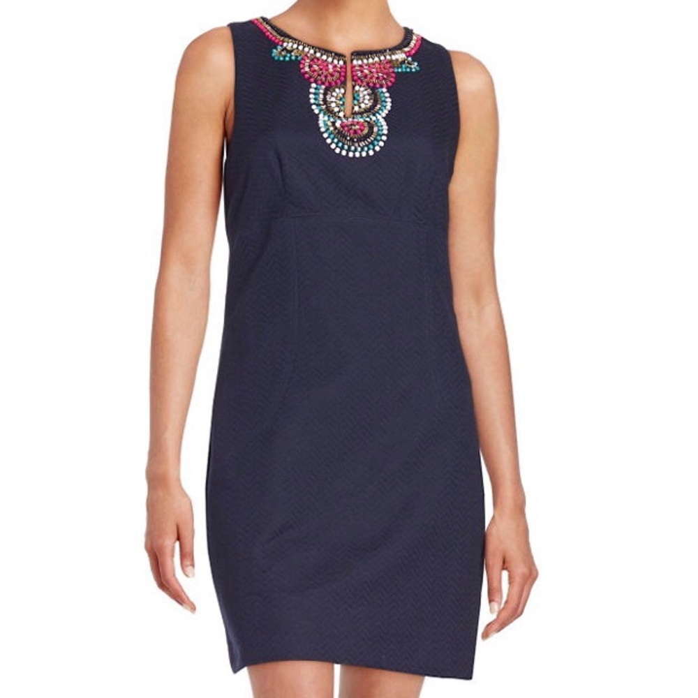 HP🎉 Beaded Jacquard Shift Dress